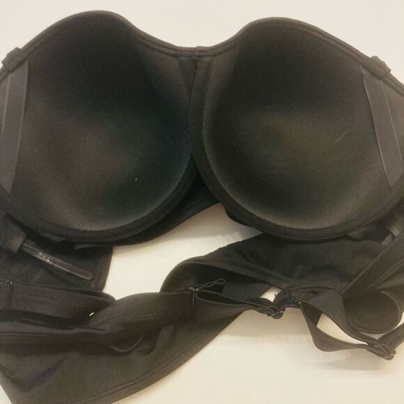 Torrid Swim Underwire Twist Front Bikini Top Lightly Lined Size 4F 4X 26 Black - Picture 7 of 10